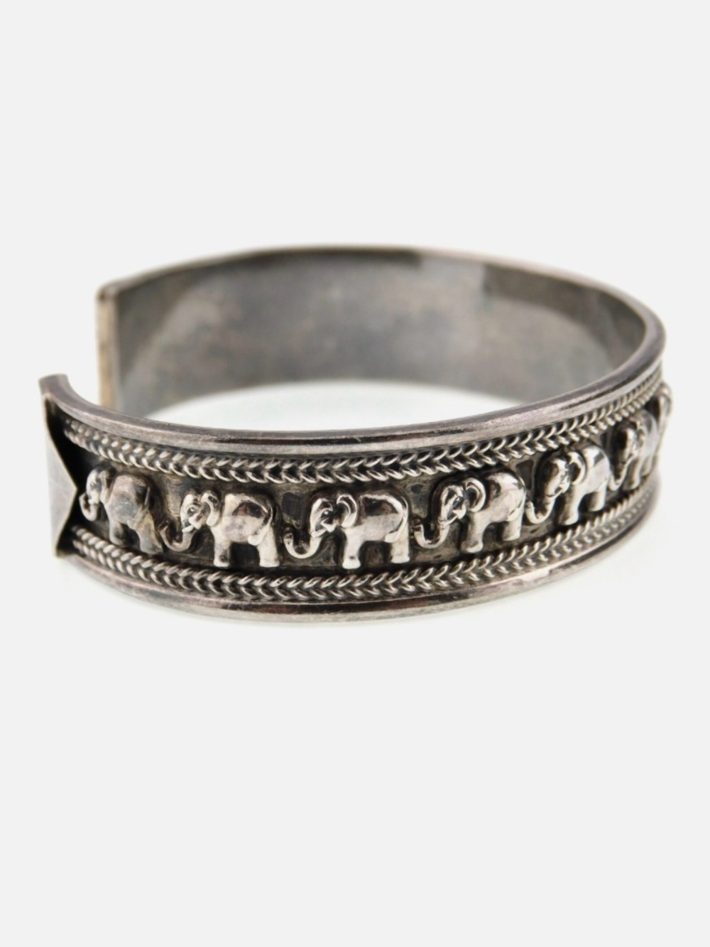 Silver Elephant Cuff Bracelet